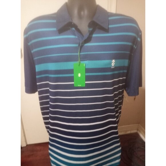 NEW Mens Izod Golf with Stretch Striped Blue polo short sleeve shirt XL NWT - Picture 1 of 11